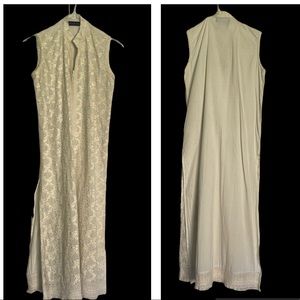 Vintage Simple white kurti/long tunic with full embroidery.